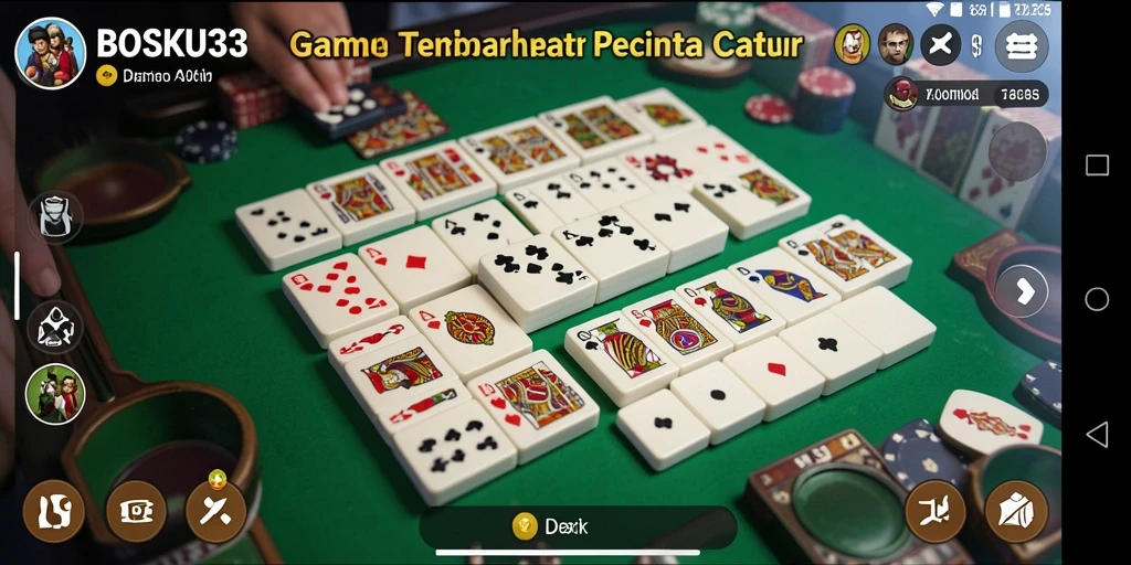 Tampilan permainan Domino BOSKU33 yang menarik dan seru.
