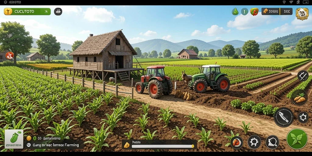 Tangkapan layar gameplay <strong>CUCUTOTO</strong> menunjukkan keseruan bertani dan merawat ladang.