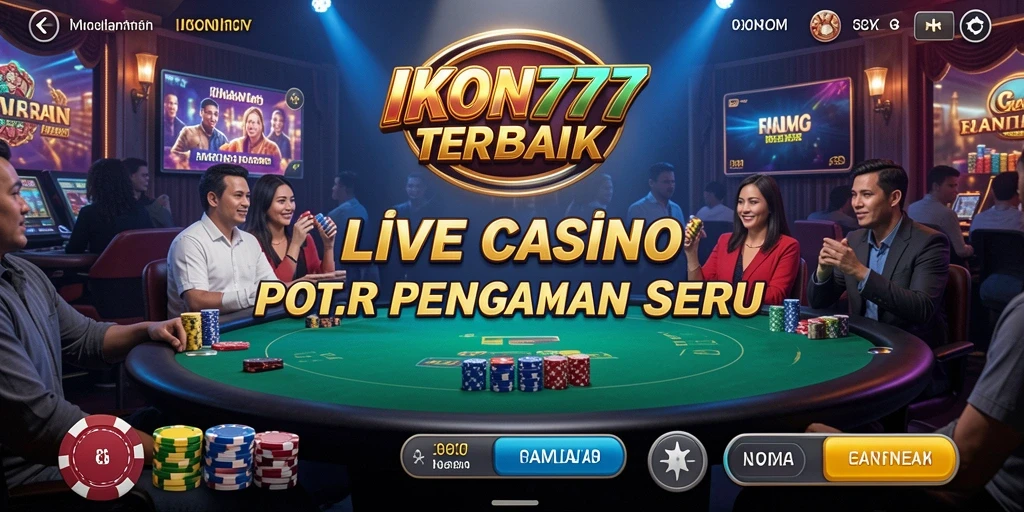 Menampilkan gameplay seru di IKON777 Live Casino dengan dealer profesional.