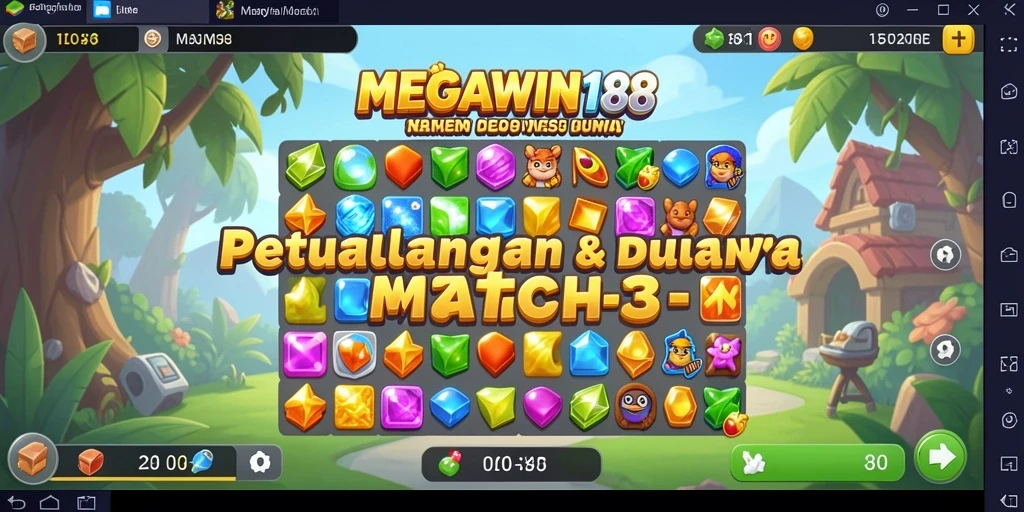 Gameplay seru MEGAWIN188 dengan tantangan Match-3 yang memikat.