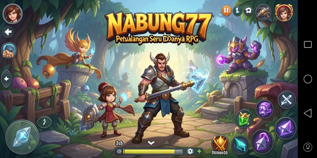 Gameplay seru NABUNG77 dengan karakter dan petualangan menarik.