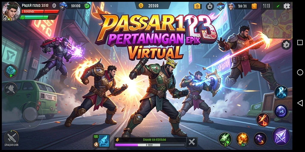 Tangkapan layar menampilkan karakter beraksi dalam pertarungan epik.