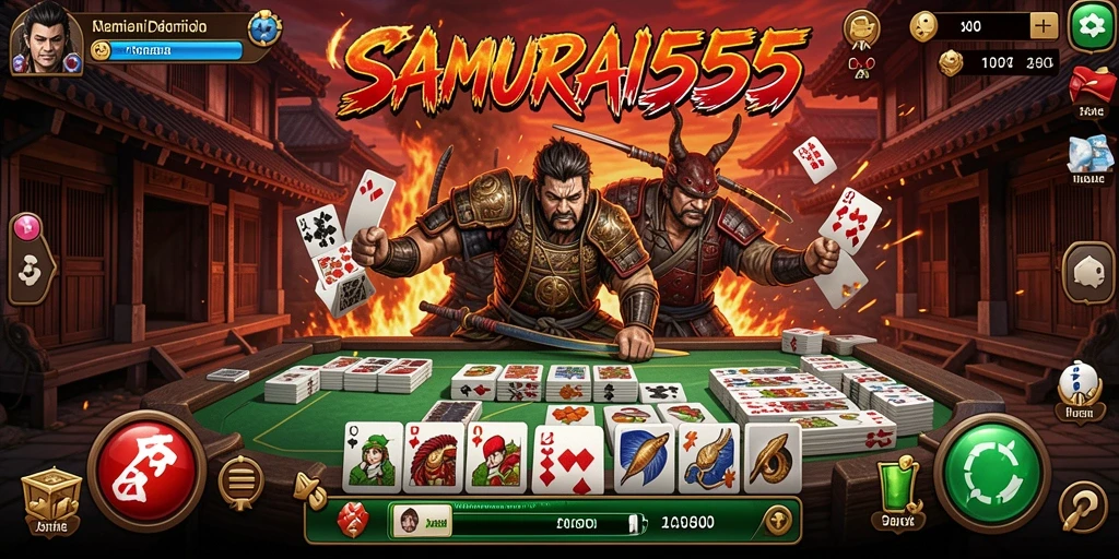 Screenshot utama SAMURAI555 menampilkan gameplay Domino yang seru dan interaktif.