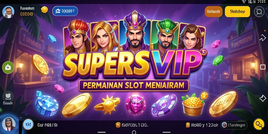 Tampilan gameplay SUPERSVIP yang seru dan penuh warna.