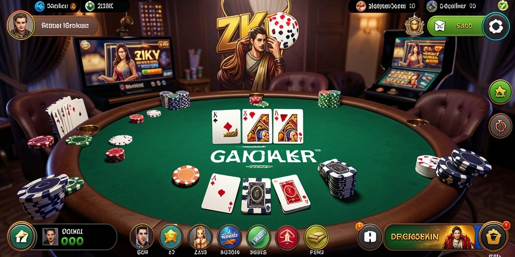 Screenshot ZK7 menampilkan aksi seru permainan Poker.